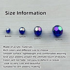 1800pcs Acrylic Faceted Round Beads 4mm 6mm 8mm 10mm AB Colors Glossy Acrylic Round Spacer Beads with Hole for DIY Bracelet Necklace Jewelry Making Supplies Handmade Craft(Royal Blue AB) - color: Royal Blue AB