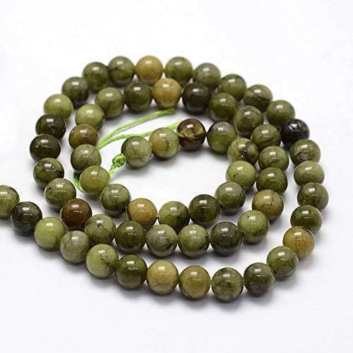 About 64pcs Round Taiwan Jade Beads Strands,6mm Dark Green Loose Spacer Beads, Crystal Stone for Necklace Earrings Jewelry Making, Hole: 1mm