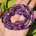 Natural Stone Beads 6-8mm Amethyst Oval Irregular Freeform Tumbled Loose Gemstone Beads for Jewelry Making 15 Inch Strand 50-55 Pcs - color: Amethyst-1 strand15”-approx. 55 beads