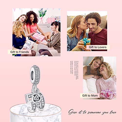 S925 Bead Dangle Charms for Bracelets Necklaces, Compatible with Pandora - style: Number 50 Charm Dangle