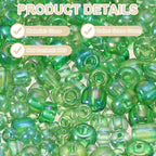 MECCANIXITY 15/0 11/0 8/0 6/0 Glass Seed Beads 1.5mm/2mm/3mm/4mm Loose Seed Beads for Jewelry Earring Bracelet Craft Making, 5888PCS, Grass Green - color: Grass Green
