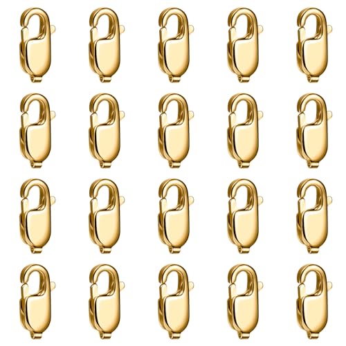 20PCS 9MM Gold Lobster Clasps, 18K PVD Gold Plated 316 Stainless Steel Lobster Claw Clasps Bulk for Necklace Bracelet Jewelry Making DIY Craft - color: Gold Color, size: 9MM