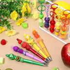 Watersay 12 Pcs Fruit 3D Silicone Focal Beads for Pens Bracelet Fruit Character Beads Bulk Funny Apple Strawberry Lemon Cherry for Keychain DIY Crafts Necklace Lanyards Jewelry Making Kit Supplies - style: Fruit