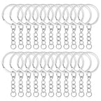 10Pcs Keychain Key Ring with Chain Bulk Split Key Chain,1.1 Inch Key Chains Parts with Open Jump Ring Connector for Jewelry Making Crafts (White K) - color: 10Pcs White K