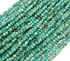 Perlin Agate & Jasper Gemstone Strand Beads 4 mm Rondelle 110 Pieces Jewellery Beads Semi-Precious Stone for Jewellery Necklace Bracelet Earrings (Turquoise Jasper) - color: turquoise jasper