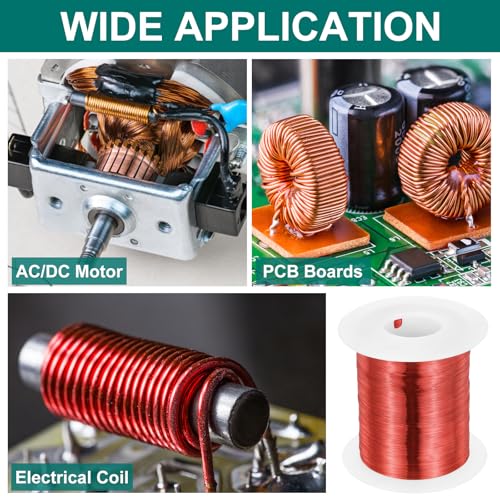 MECCANIXITY 36 AWG Magnet Wire, 36 Gauge Enameled Copper Wire, 1 Lb Magnetic Coil Wire for Transformer, Motor, Electric, 155C(311F) - size: 36 AWG