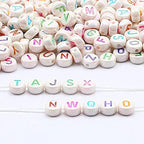 ToBeIT 1000pcs Letter Beads Color Alphabet Beads Round Beads for DIY Bracelet Necklace Jewelry Making Supplies(abs 4x7mm) - color: color-ABS