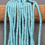 BONNY BOXX 1 Strand (150PCs) Natural 2 * 4mm Blue Turquoise Rondelle Beads, Natural Abacus Disk Stone Beads Loose Spacer Gemstone for DIY Bracelet Necklace Jewelry Making - color: Blue Turquoise, size: 2*4MM