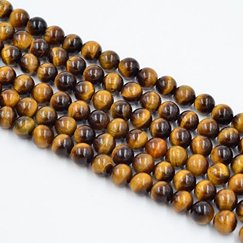 6mm Round Yellow Tiger Eye Beads Smooth Polished Tigerite Gemstone Beads for Bracelets Making (Yellow Tiger Eye, 6mm) - color: Yellow Tiger Eye, size: 6mm