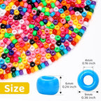 1200pcs Pony Beads Bulk – Light Blue 6x9mm Plastic Craft Beads for Bracelets, Jewelry, Hair Braiding & DIY Projects - color: Light Blue