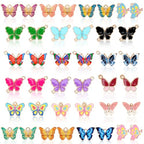 MARFOREVER 40Pcs/20 Pairs Butterfly Charms, Mixed Butterflies Charms for Jewelry Making, Assorted Enamel Butterfly Charm Pendants for Necklace Earring Bracelet Crafting - style: Butterfly