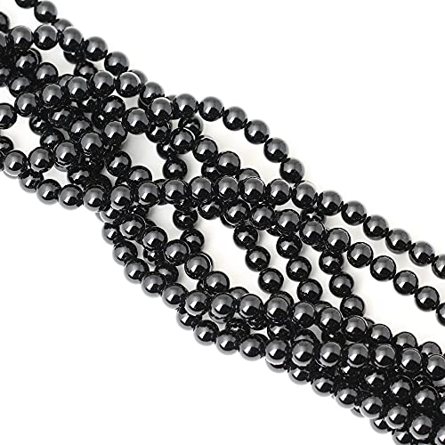 45PCS 8mm Black Smooth Polish Onyx Agate Gemstone Round Loose Beads for Jewelry Making 1 Strand 15" - color: Black Onyx, size: 8mm 45PCS