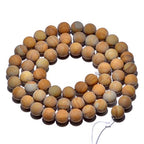 AD Beads Beautiful Natural Matte Gemstone Round Spacer Loose Beads 4-12mm (6mm, 13 Matte Woodgrain) - color: 13 Matte Woodgrain, size: 6mm