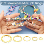 100pcs 8mm Tiny Split Ring for Jewelry Making, Double Loops Round Split Jump Rings Necklaces Bracelets Earrings Metal Mini Key Rings DIY Craft - color: 8mm Outter Dia.;6.4mm Inside Dia. Gold