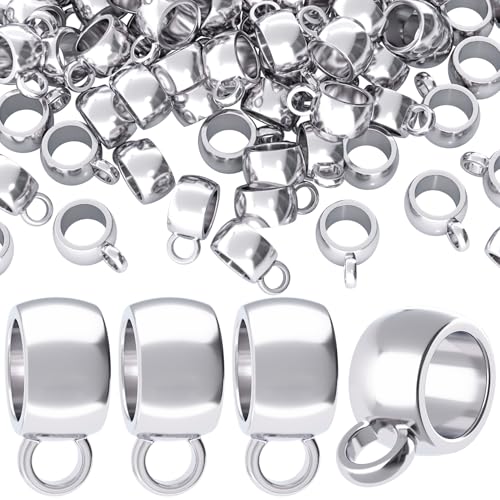 Joez Wonderful Links Bail Beads, Hypoallergenic Alloy Column Spacer Beads - color: 100 Silver
