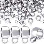 Joez Wonderful Links Bail Beads, Hypoallergenic Alloy Column Spacer Beads - color: 100 Silver