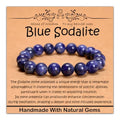 Natural Healing Gemstone Bracelet Handmade Yoga Stretch Elastic Bracelet Stress Relief Crystal Jewelry for Men and Women - color: Blue Sodalite (Wisdom), size: 10mm