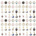 40pcs Alloy enamel dripping oil Alice set tea party scene character posture Pendant Jewelry Making DIY Keychain Earrings Pendant Various Design Charms for Jewelry Making Bracelets Necklace(HK372) - color: HK372