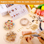 TOHONGADON 285 Pcs Keychain Making Kit, Bag Charm Kit with 92 Charms, 22 Keychain Clips, Key Ring Jewelry Plier, Extender Chain, Letter Beads for DIY Crafting and Jewelry Making - color: 285 Pcs Keychain
