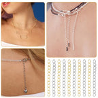 100 PCS Chain Extender for Jewelry Making Bracelet Extender Silver and Gold Tail Extension Chain Removable Necklace Extension Chains for Jewelry Making, Anklets - color: Gold, Silver