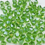 500pcs 4mm Bicone Crystal Glass Beads Faceted Bicone Crystal Beads Bulk Glass Spacer Beads for Bracelets Necklace Pendants Earrings DIY Jewelry Craft Making(Light Green AB) - color: Light Green AB, size: 4mm