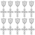 Jiali Q 20 Piece Set Rhinestone Cross Connectors and Pendants for Jewelry Making (Silver - Cross B) - color: Silver - Cross B