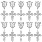 Jiali Q 20 Piece Set Rhinestone Cross Connectors and Pendants for Jewelry Making (Silver - Cross B) - color: Silver - Cross B