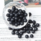 AD Beads 8mm Natural Round Loose Beads 110 Pieces, for Making 108 Mala Prayer Beads Necklace, Bracelet & Yoga Meditation, Jewelry Design (Matte Black Onyx) - color: Matte Black Onyx