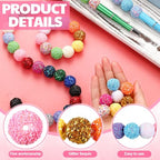 40 Pcs 20 mm Rhinestone Beads Bulk Crystal Round Disco Ball Chunky Bubblegum Beads for Pens Bracelets Charms Craft European Style Jewelry Making Supplies Christmas(Glitter) - color: glitter