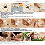 ZOCONE 4 Packs Embroidery Necklace Kits, Embroidery Pendant Kit Mini Cross Stitch Kit with Hoop, Necklace, Pendant, Stamped Pattern Cloth, Instructions, etc. Embroidery Kits for Adults - color: 4 Packs-D