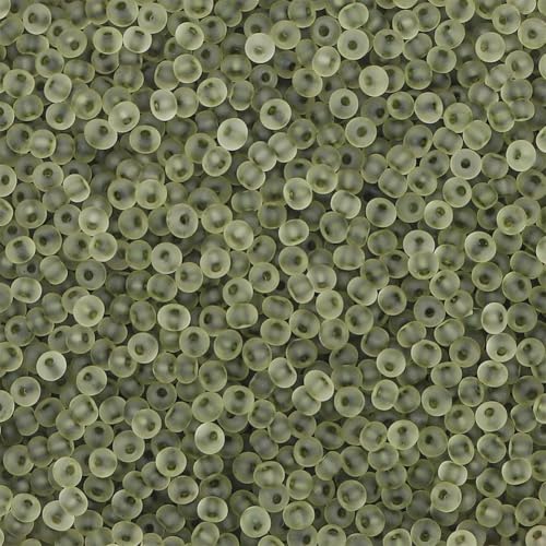 4mm Frosted Glass Seed Beads Bulk, 1000pcs Small Round Glass Bead Matte Loose Spacer Beads for Beading, Friendship Bracelet, Pendants, Key Chains, Necklaces, Hairpins, Olive Green - color: Olive Green