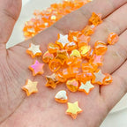 450Pcs Acrylic Beads AB Crystal Star Beads Heart Beads for Jewelry Making DIY Bead Bracelet Necklace Earrings(Orange Yellow) - color: Orange Yellow