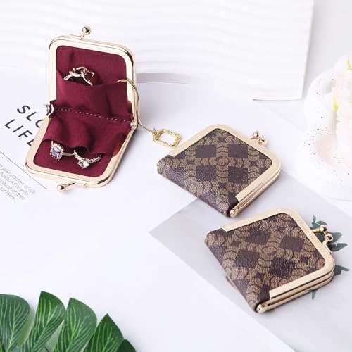 Royal Bagger Mini Ultra-Thin Jewelry Box & Kiss Lock Purse – Signature Coated Canvas, Women's Essential 8120 (Coffee) - color: Coffee