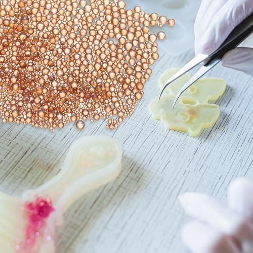 Iridescent Glass Tiny Bubble Beads, 0.4-3mm 20g No Hole Micro Mini Round Coffee Brown Water Droplets Beads - Applications: for Resin, Nail Art, Dollhouse Bath Tub, 2-Pieces - color: Coffee Brown, size: φ0.4-3mm