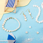 Fashewelry 44pcs Heart Freshwater Shell Beads Shell Heart Charm Sea Shells for Crafts Seashell Summer Ocean Beach Beads 8x8-9mm for Valentines Day Jewelry DIY Crafts Necklace Bracelet Earring - color: 1-Shell Color, 8x8-9mm
