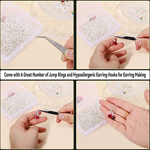 600Pcs Hypoallergenic Earring Hooks, Silver Earring Making Kit, Supplies with Earring Backs and Jump Rings for Jewelry Making (Silver) - color: Silver