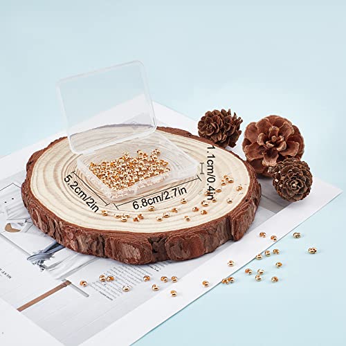 Beebeecraft 1Box 300Pcs 18K Gold Plated Crimp Bead Covers Metal Half Round Open Crimp Beads Knot Covers Caps 3mm for DIY Jewelry Makings - color: Gold, size: 3mm