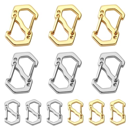 12 Pcs Double Opening Necklace Bracelet Shortener, Lobster Jewelry Clasp and Closures Gold and Silver Clip Connectors for Jewelry Making Bracelets Connector Clips (Gold + Silver12pcs) - color: Gold + Silver12pcs