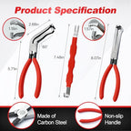 3PCS Professional Electrical Disconnect Pliers, Automotive Electrical Connector Separator Removal Tool Kit for Wiring Harness, 60° & Straight Terminal Release Pliers for Car Truck SUV
