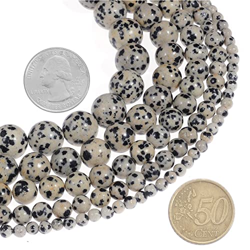 6mm Natural Spotted Gemstone Round Loose Beads Crystal Stone Bracelet Necklace Accessories Crafts for Jewelry Making DIY,1 Strand 15" - color: Spotted, size: 6MM