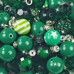 106 Pcs 20mm Beads for Pens Making with Rondelle Spacer Beads Dark Green Acrylic Focal Bubblegum Bead Crystal Round Sparkly Chunky Bead for Pens Beadable Keychain DIY Craft Jewelry Making Supplies - color: Dark Green