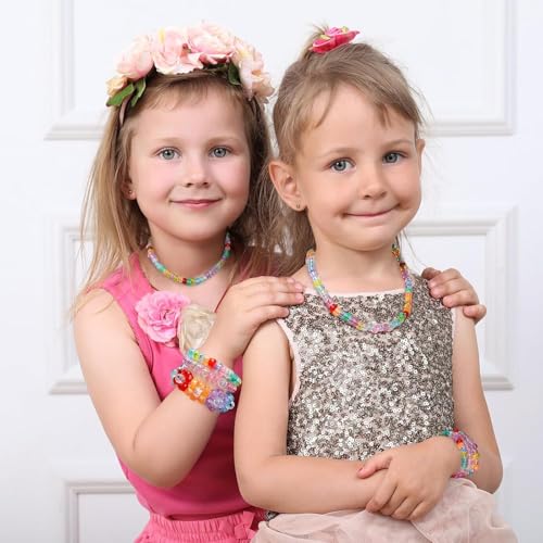 Amaney 500 Pieces 6x9mm Pony Beads Mixed Colors Glitter Transparent Big Hole Plastic Beads (Mixd) - color: Mixed