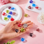 Elecrelive 20Pcs Gold Sand Lampwork Luminous Heart Beads Glow in The Dark Love Crystal Beads 20.5mm for Friendship Bracelet Necklace Earring Key Chains Valentine - color: 10 Colors, Heart