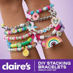 Claire’s DIY Bracelet Kit – 895-Piece Jewelry Making Supplies Set| Clay Heishi Beads, Alphabet, Charms, String| Friendship Bracelet Kit for Girls| Arts & Crafts Activity| Fashion Accessory Gift Age 8+