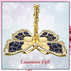Matashi Gold Plated Butterfly Jewelry Organizer with Blue Enamel & Crystals – Elegant Ring Holder – Ideal Gift for Her on Mother’s Day, Valentine’s Day, Christmas - color: Blue