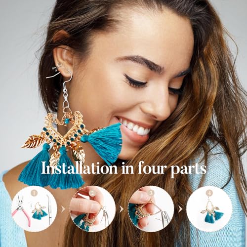 Stainless Steel Hypoallergenic Earring Hooks, 100 Pieces Earrings Making Kit, Earring Hooks with Pendant Clasp, Silicone Ear Backs and Polishing Cloth for Earrings Making DIY (Silver) (100)