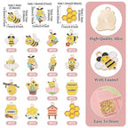 Craftdady Enamel Dangle Charms Pendant Food Animal Flower Cute Charms Colorful Metal Fruit Pendants Hang Ornament for Craft Bracelet Necklace Earring Key Chains Jewelry Making - color: Yellow Bee 3