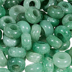 SUNYIK Green Aventurine Large Hole (6mm) Rondelle Loose Charms European Bead fits Bracelet,Jewelry Makings Pack of 20 - color: Green-Green Aventurine, size: 14x8mm