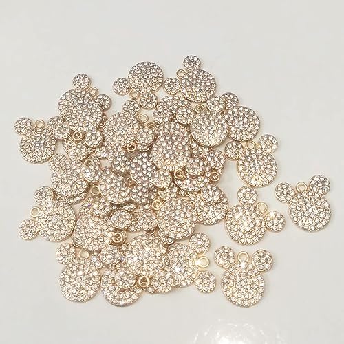 16-Pcs Crystal Jewelry Making Charms Silver Pendant Charm For Women Making Jewelry Crafts Rhinestone Charms - color: Mouse