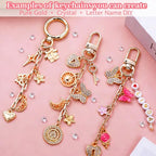 Wurosi 773 Pcs Beaded Keychain Making Kit, Bag Charm Kit, with Chains, Charms & Letter, Key Chain Hooks, Jump Rings, Manual, Gift Bgas, Storage Box & Tools, DIY Crafting and Jewelry Making for Adult - color: 773PCS Keychain Making Kit